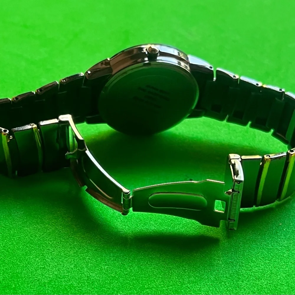 Geneva Hematite Diamond Look Men's Watch